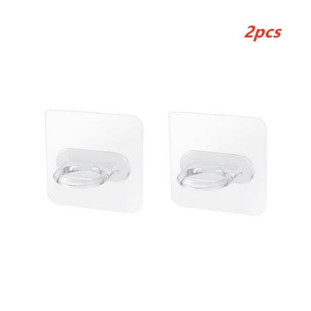 

1/2/4/6/10pcs Multifunctional Round Hook Kitchen Cabinet Shelf Adhesive Hook Transparent Storage Hook Shelf Bathroom Hook Rack