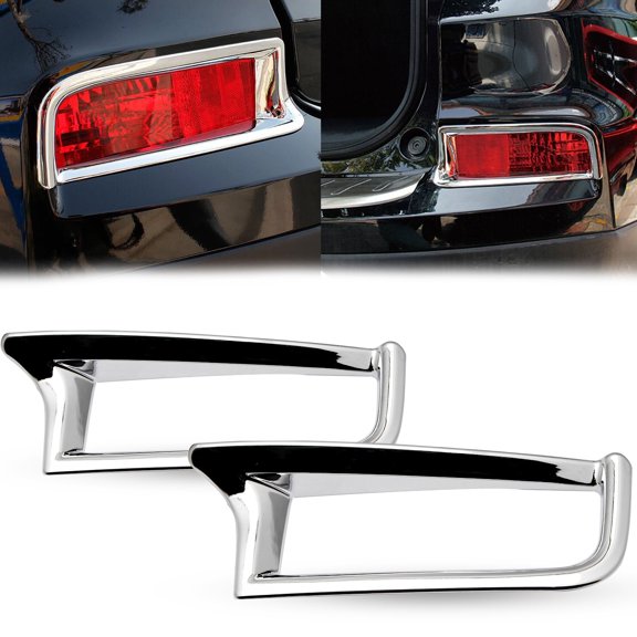Xotic Tech 2x Chrome Rear Fog Light Frame Cover Trim Moulding for Honda CR-V CRV 2015 2016