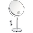 thumbnail image 1 of 17" Tall Tabletop Magnifying Makeup Mirror Height Adjustable Vanity Mirror 1X/10X Magnification, 8" Large Double-Sided 360° Swivel Classic Round Desktop Make Up Mirror for Bathroom & Bedroom, No Light, 1 of 8