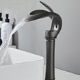 thumbnail image 5 of Matte Black Bathroom Basin Faucet Single Hole Single Handle Brass Waterfall Inlet Pipes Mixer Tap, 5 of 7