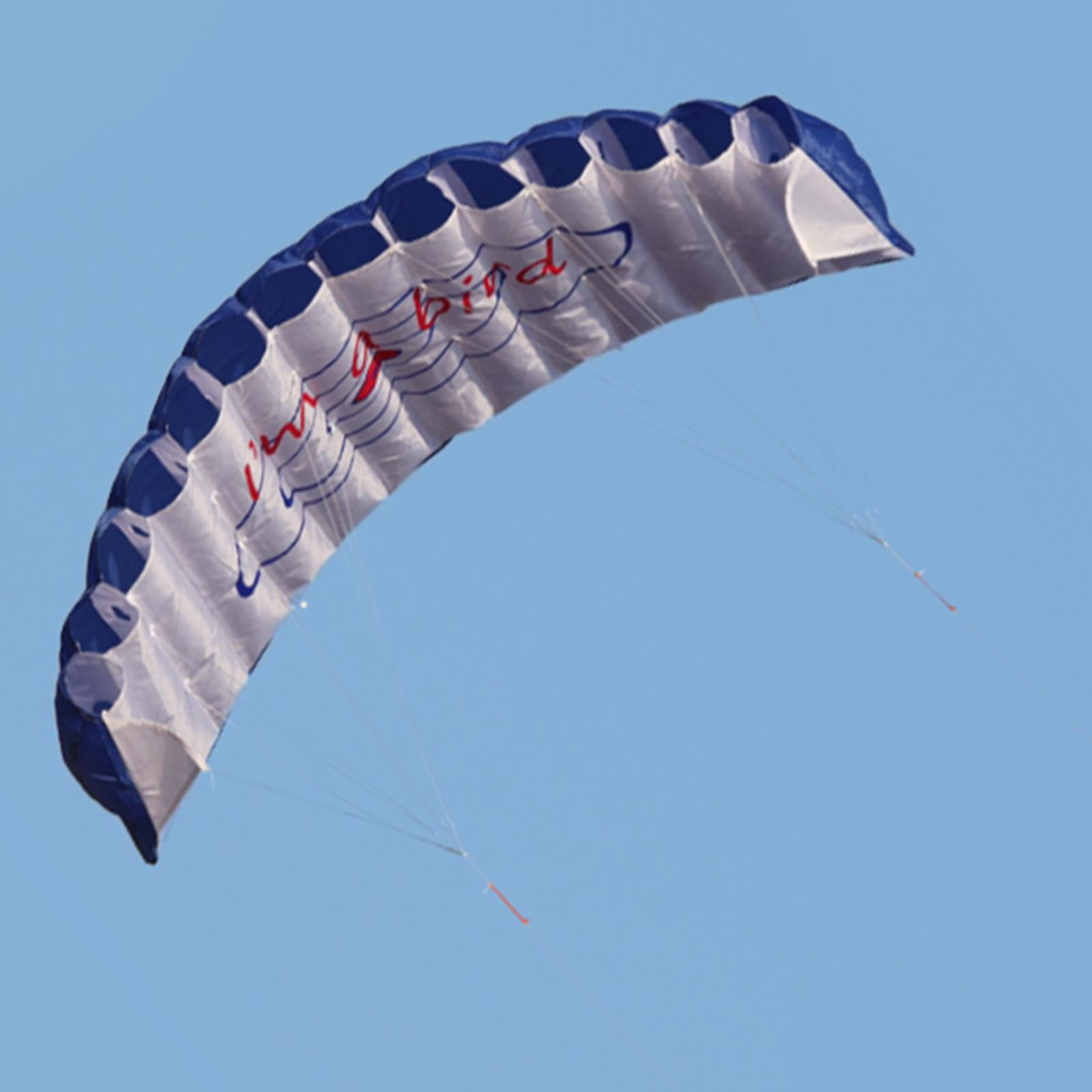 High Level Parafoil Parachute Double Kiteboard Kite Trainer Trick Kite Parafoil , Blue