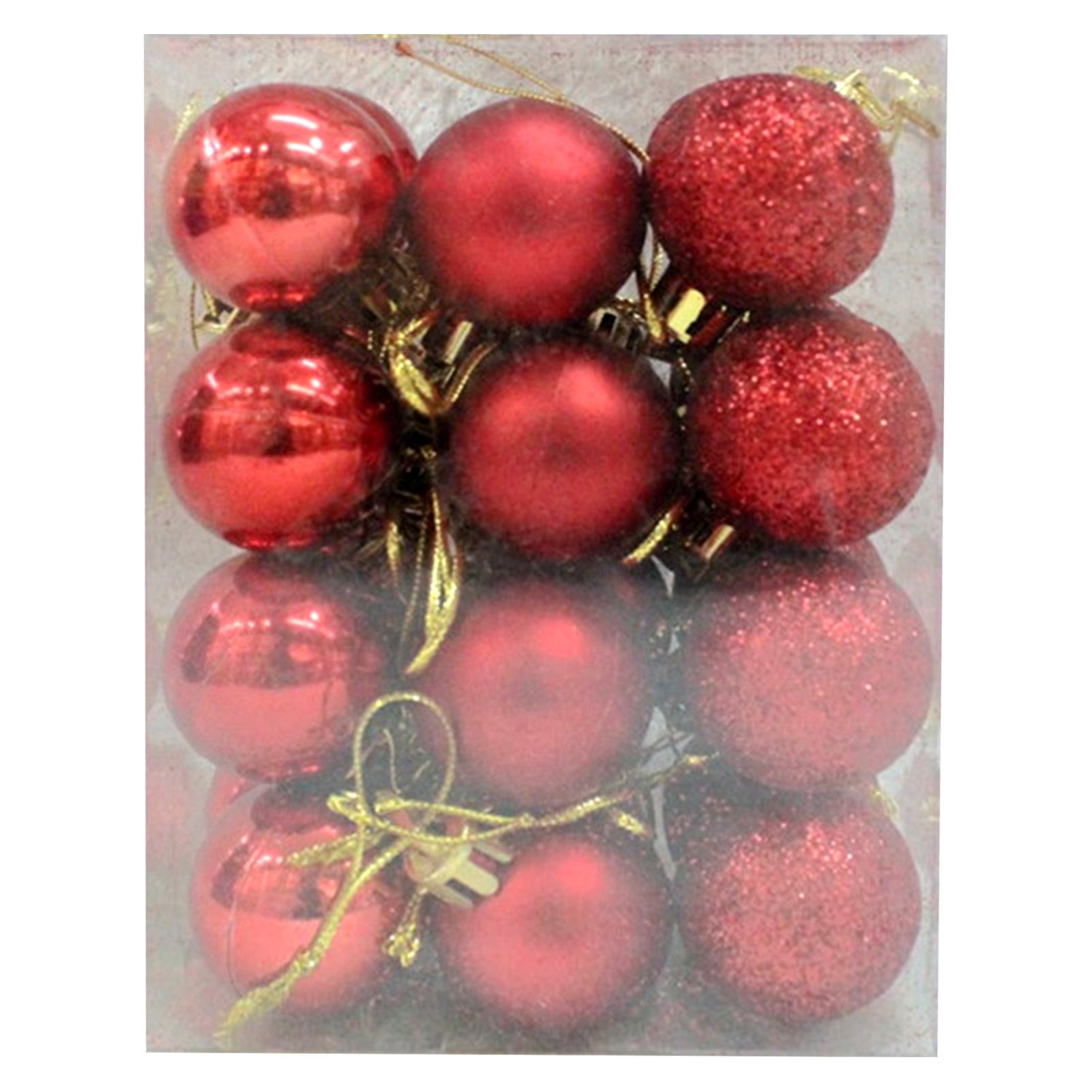 12 Count 2.2in Christmas Tree Ball Assorted Ornaments Pendants Shine Ball Decor 