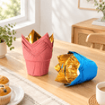 Partypo Tulip Cupcake Liners 100 Count Baking Paper Cups Greaseproof ...