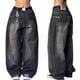 thumbnail image 1 of Pantalones vaqueros unisex estilo hip-hop gótico urbano de talle alto y corte holgado con diseños rasgados y bordados for hombre y mujer, 1 of 4