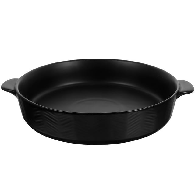 Plat de Cuisson Rôtissoire Plat de Cuisson Rond Plat de Cuisson en Céramique Plat de Cuisson à Double Poignée