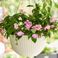 thumbnail image 2 of Rattan Pattern Hanging Planter Flower Basket Pot for Indoor Outdoor Plant Holder, 2 of 18