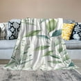 thumbnail image 2 of Shiartex Green Leaf Pattern Super Soft Flannel Blanket for Bed Sofa Living Room Decor, All Seasons Lightweight Blanket Gifts 50x60in, 2 of 6