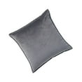 thumbnail image 2 of Seat Cushion Cover Solid Color Velvet Replacement Soft Decorative Reusable Zipper Sofa Pillow Case Accessories Dark Grey 50x50cm, 2 of 9