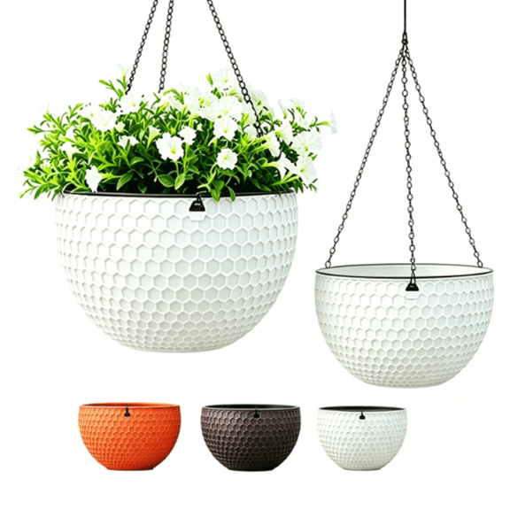 Self-Watering Hanging Planter Basket, Hydroponic Hanging Flower Pot for s Pothos Spider Plants, Wall Hanging Plant Pot Ideal for Indoor Outdoor Home Garden Balcony Decor