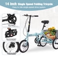 thumbnail image 4 of POVANLI 14" Tricycle for Adults,3 Wheel Bikes for Adults with Basket, 95% Pre-Assembled Collapsible Steel Frame 200 LBS Capacity, 4 of 9