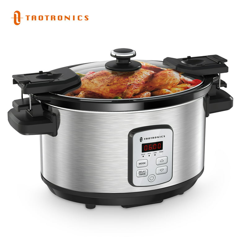 TaoTronics Slow Cooker, 6 Quart Portable Programmable Slow Cooker with  Digital Countdown Timer, Delay Start, LCD Display, for Family Dinner, Batch