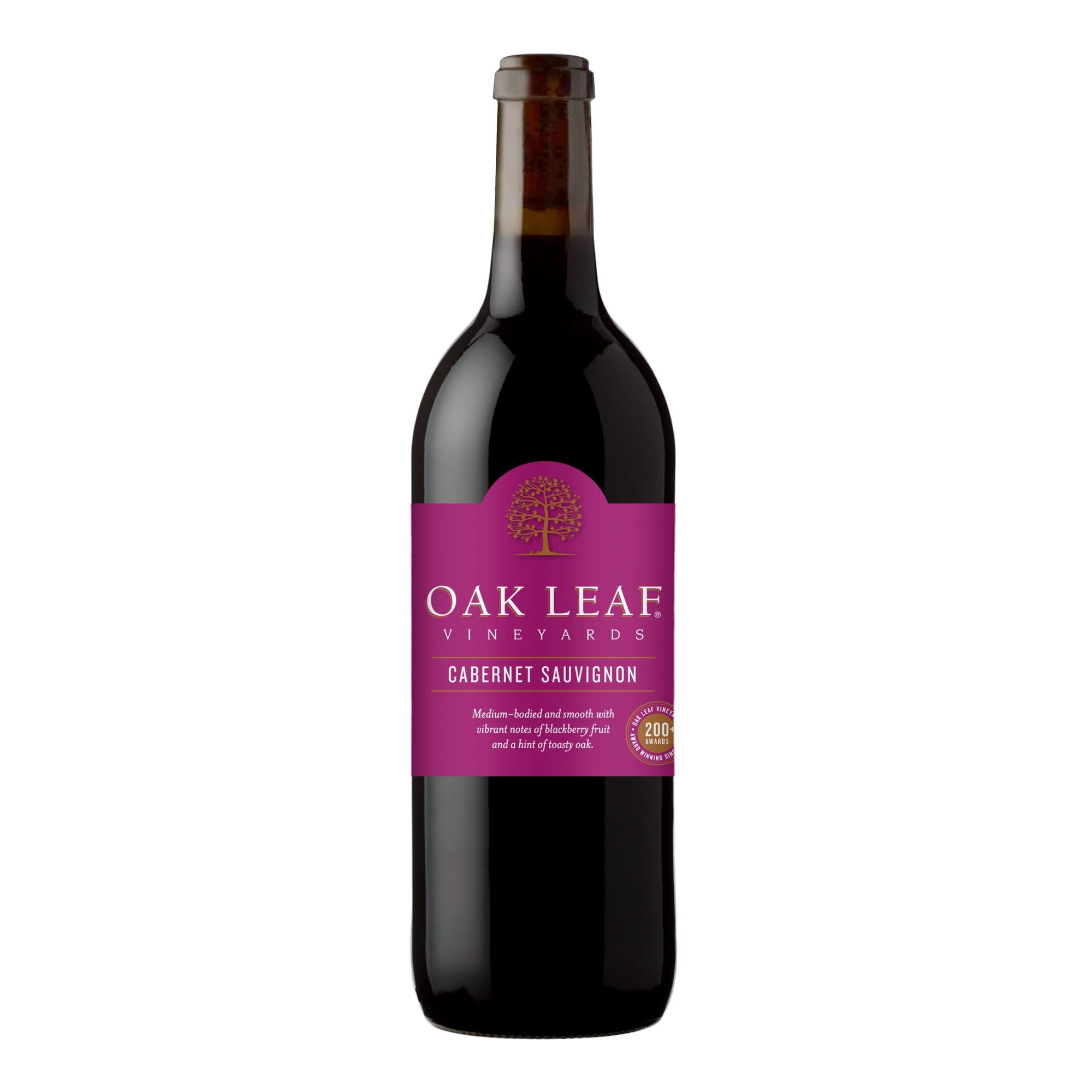 Oak Leaf Vineyards Cabernet Sauvignon Red Wine, 750 ml Glass, ABV 13.00%, 5- 5oz servings, California