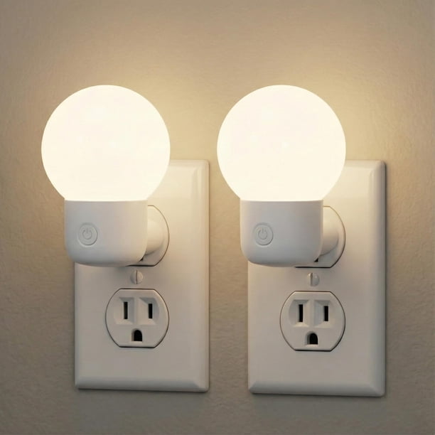 Luz nocturna LED 2 unidades, doble temperatura de color, 1 W, enchufable
