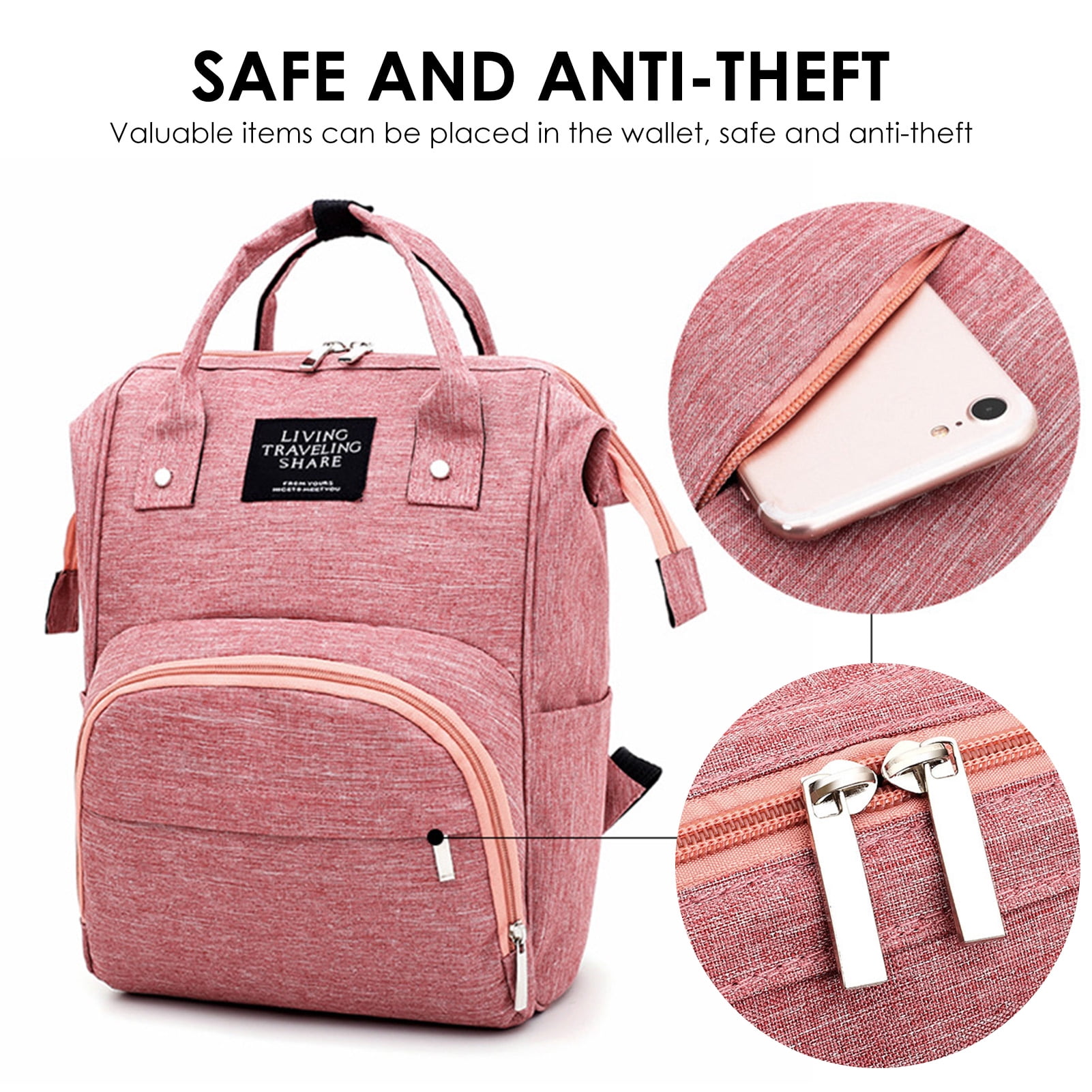 Diaper Bag Backpack With USB Port, ETRONIK Multifunction Mom Bag With