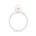 thumbnail image 2 of Angara Solitaire Freshwater Cultured Pearl Bypass Split Shank Ring in 14K White Gold for Women | June Birthstone Jewelry for Her, 2 of 8