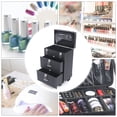 thumbnail image 5 of Aiqidi Rolling Cosmetic Trolley Professional Makeup Case Storage Salon Barber Case Nail Polish Organizer w/ 4 Wheels(Black), 5 of 12