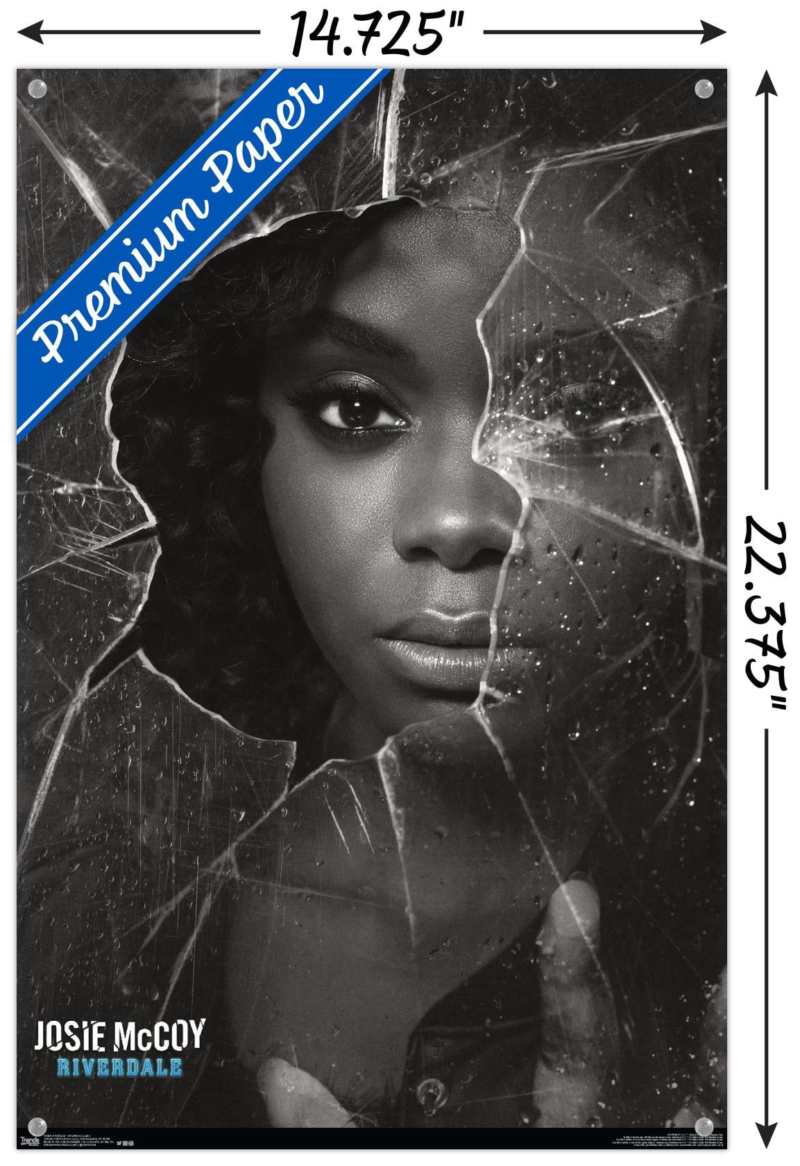 Riverdale - Shattered Josie Wall Poster with Push Pins, 14.725" x 22.375"
