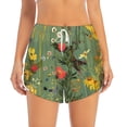 thumbnail image 2 of Susaid Botanical Garden With Cats Print Women's High Waisted Running Shorts Quick Dry Athletic Gym Track Workout Shorts Zip Pocket-X-Large, 2 of 7