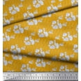 thumbnail image 2 of Soimoi Gold Cotton Cambric Fabric Artistic Flower & Dots Print Sewing Fabric Yard 42 Inch Wide, 2 of 3