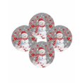 thumbnail image 7 of 15 Inch Round Placemats Set of 4, Grey Snowman Christmas Non Slip Heat Insulation PP Table Mats, Xmas Balls Snowflake Washable Place Mats for Kitchen Dining Party Table Decor, 7 of 7