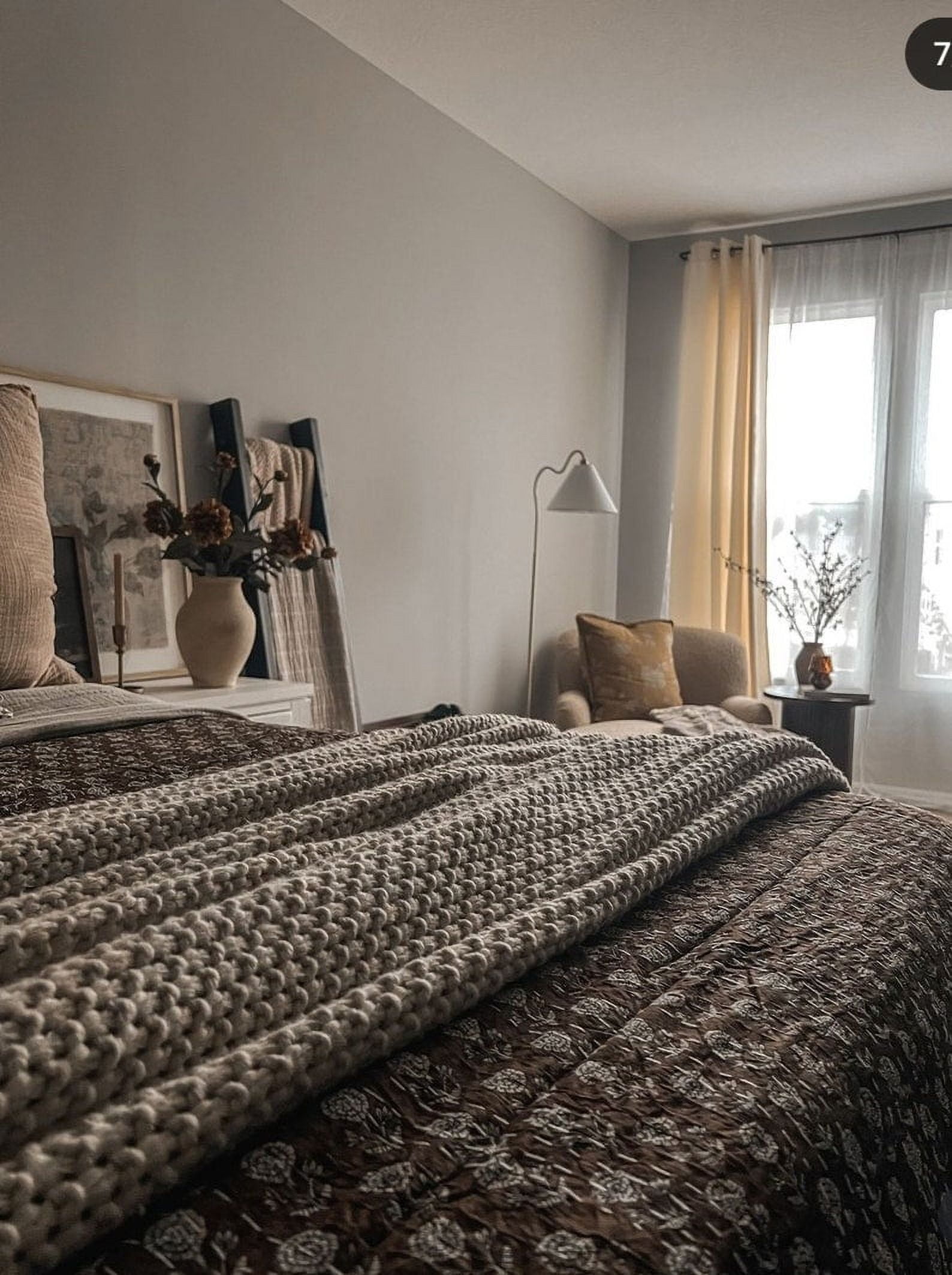 A And E Textiles House Luxury Indian Floral Kantha Bedding HandBlock Flower Print Throw Quilt Cotton Light Weight Summer Winter Blanket Bedspread Housewarming Gift