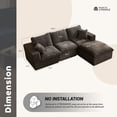 thumbnail image 5 of LAKPS 106.3" L-Shaped Modular Sectional Couch, Deep Seat Modular Couch for Families and Apartment Dwellers, No Assembly Required, Comfortable Sofa for Living Room, Corduroy, Gray, 5 of 10