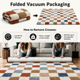 thumbnail image 2 of ZRSDIXK 8'x10' Washable Shag Area Rugs for Living Room Bedroom Dinning Room Large Checkered Soft Fluffy Modern Fuzzy Plush Soft Rugs Carpets, Multicolor, 2 of 11