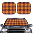 thumbnail image 2 of Daiia Fall Buffalo Plaid 2PCS Car Windshield Sun Shade, Foldable Sun Shield for Car Front Window, Auto Sun Blocker Visor Protector Universal for Truck SUV Pickup-Small, 2 of 7