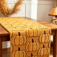 thumbnail image 5 of Halloween Table Runner,Pumpkin Printed Long Fabric Table Cover,Foldable Multi Use Cloth for Dining Sideboard Sofa Fall Holiday Styling(Yellow), 5 of 9