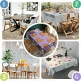 thumbnail image 4 of Purple Halloween Pumpkins with Boo Rectangle Tablecloth 60"x84",Waterproof Polyester Rectangle Table Cloth, Wipeable Spillproof Polyester Tablecloth for Dining, Camping, Indoor and Outdoor, 4 of 5