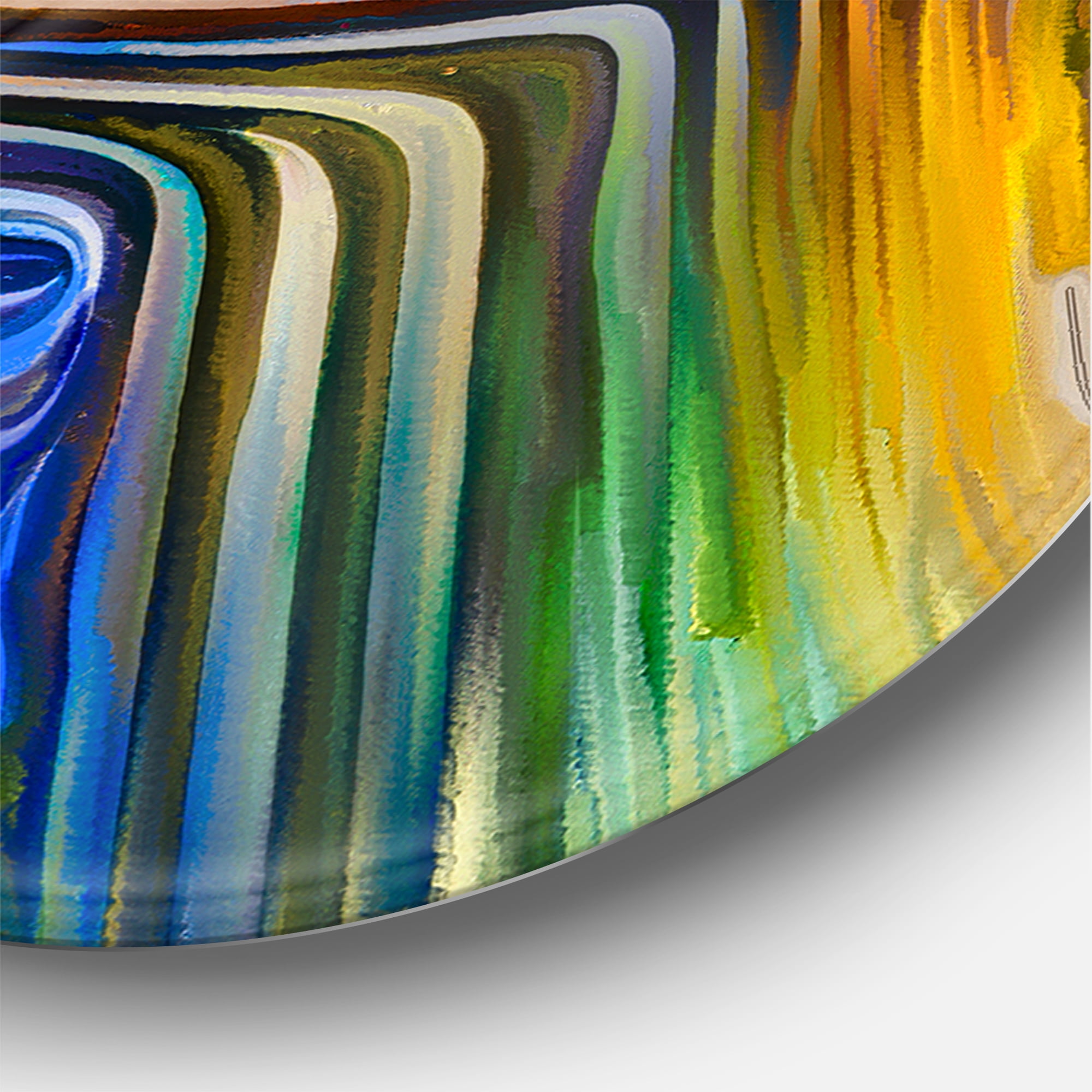 Designart 'Colour Spiral Fusion III' Modern Circle Metal Wall Art 23x23 - Disc of 23