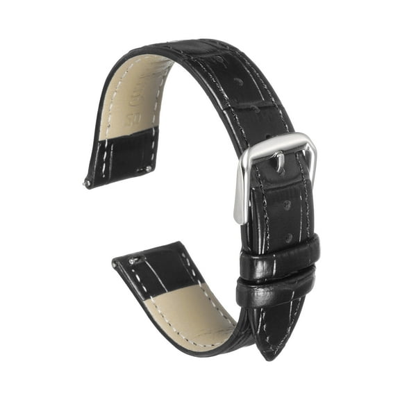 Uxcell Quick Release Leather Watch Band 20mm Embossed Pattern Leather Watch Strap Replacement for Men Women, Black