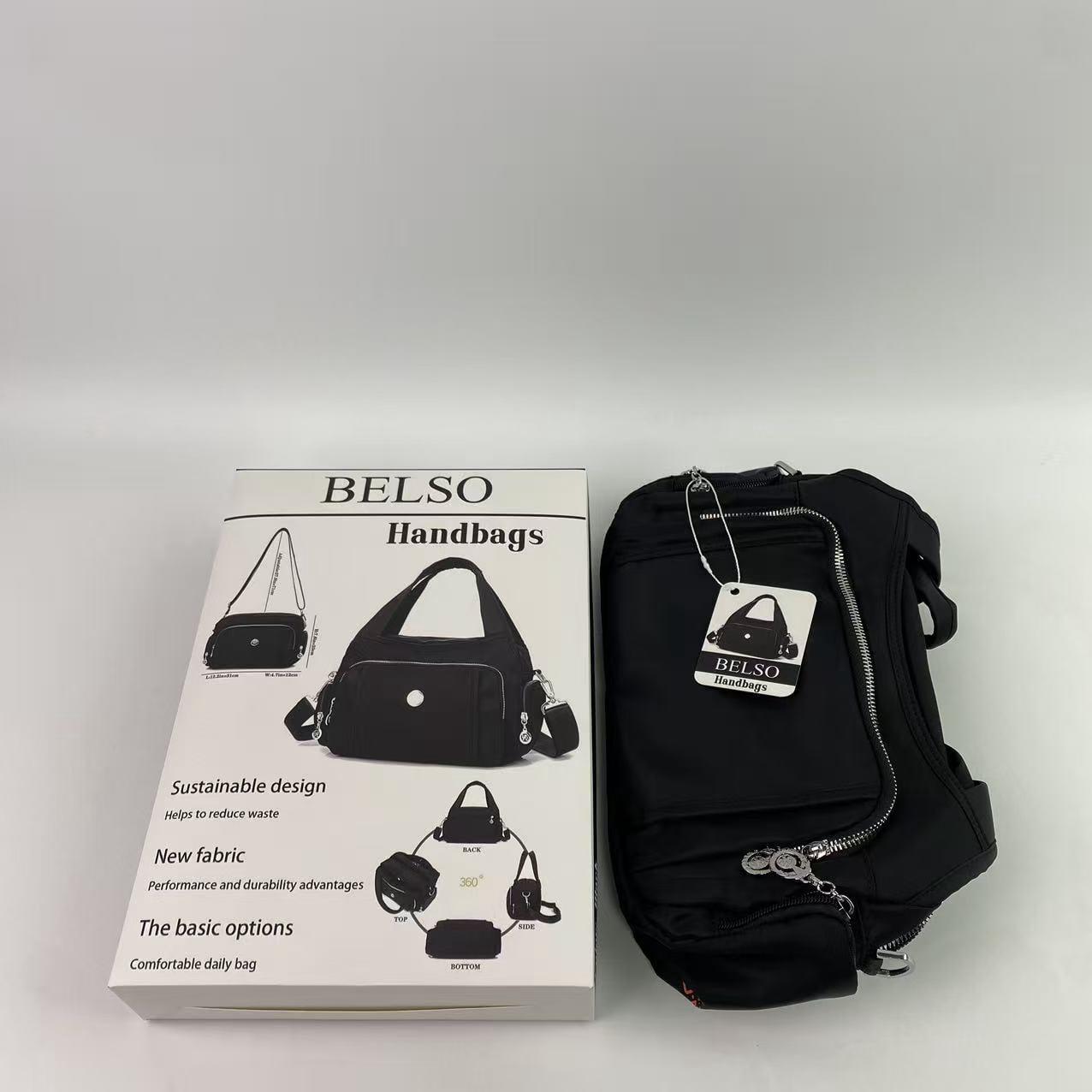 BELSO Handbags, Crossbody Bag for Women Waterproof Handbags Multi-Pocket Nylon Travel Shoulder Purse