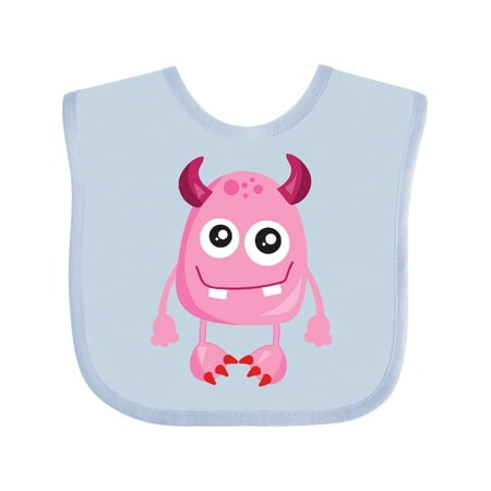 

Inktastic Cute Monster Pink Monster Funny Monster Horns Gift Baby Boy or Baby Girl Bib