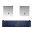 thumbnail image 3 of Lexora Home Geneva 80" Double Vanity with LED Mirrors in Navy Blue, 3 of 11