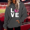 thumbnail image 2 of WEAIXIMIUNG Off The Shoulder Sweatshirt Women's Printed Baseball Long Sleeved Hoodie with Pockets, 2 of 4