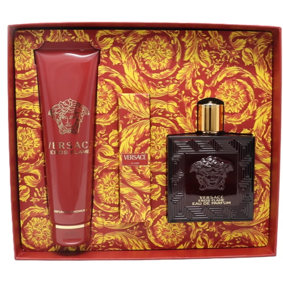 Versace Eros Flame 3pcs Gift Set For Men
100ml Eau De Parfum Spray 150ml Shower Gel 10ml Eau De Parfum Travel Spray