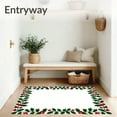 thumbnail image 3 of ODIKA 3'x5' Machine Washable Non-Slip Area Rug, Enchanted Winter Wonderland Deer with Holly Leaf Accent High Traffic Rug, Green, 621796, 3 of 7