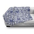 thumbnail image 3 of Watercolor Soft Flannel Fleece Throw Blanket, Vibrant Blue Flowers Pattern Feminine Floral Spring Ornaments, Cozy Plush for Indoor and Outdoor Use, 50" x 60", Violet Blue White, by Ambesonne, 3 of 6