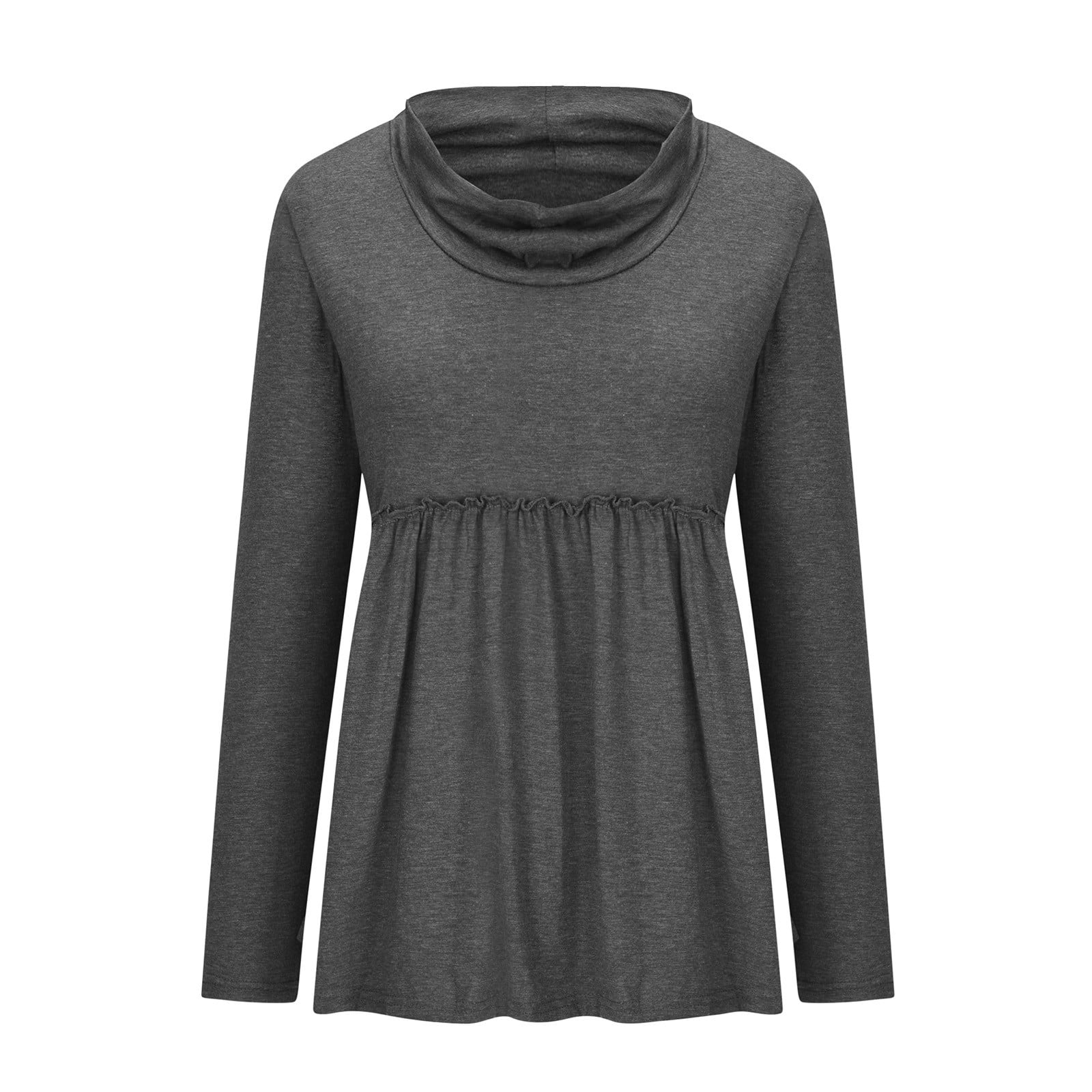 Women's Clothing Long Sleeve Round,Returns Liquidation pallets,Women Shirts  on Clearance, Womens oct 11 and 12,Labour Day Sale,Preppy Stuff Under 5  Dollars Dark Gray at  Women's Clothing store