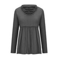 thumbnail image 5 of Patlollav Womens Long Sleeve T-Shirt Autumn Blouse Pullover Tops Dark Gray S, 5 of 6