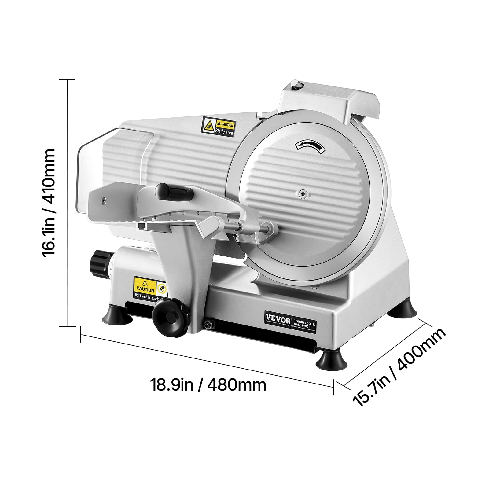 VEVOR Commercial Meat Slicer, 10 inch Electric Deli Food Slicer,180W Meat Cutter with a Premium 65Mn Blade,0-0.4 inch Adjustable Thickness,Food Slicer Machine for Meat Vegetables Hard Bread Cheese