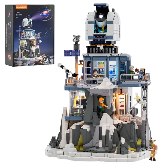 Juego de ladrillos de construcción Lumibricks Alpine Observatory con proyector Galaxy, 2437 unidades