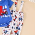 thumbnail image 4 of CAUYDY Baby Boys Independence Day Outfits 4Th Of July Infant Short Sleeve Romper + Pants + Hat 3Pcs Boy 3M 6M 9M 12M 18M Clothes Set (Sizes 3-6 Months,Blue), 4 of 6