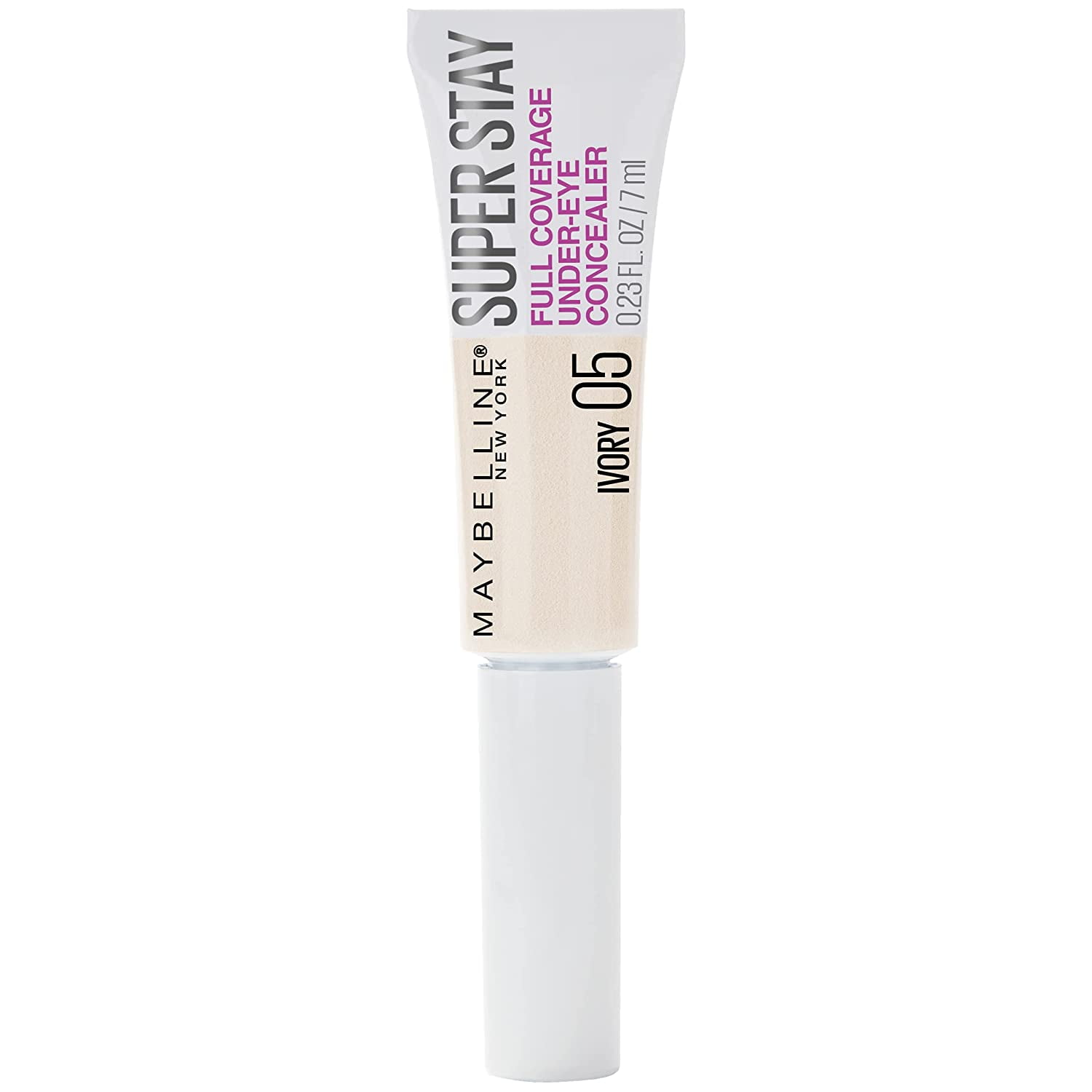 2 Pack Maybelline New York Super Stay Super Stay Full Coverage, Brightening, Long Lasting, Under-eye Concealer Liquid Makeup For Up To 24H Wear, With Paddle Applicator, 05 Ivory, 0.23 fl. oz