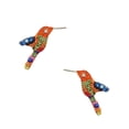 thumbnail image 4 of Juego de aretes y cadena con dije colibri ZVEZDA plata mexicana ley .925 Naranja, 4 of 5
