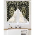 thumbnail image 2 of Vintage Green Swag Valances for Windows, Southwestern Geometric Abstract Art Rod Pocket Sheer Valances for Large Windows, Swag Toppers Light Filtering for Kitchen Living Room 2 Panels 36''x63'', 2 of 6