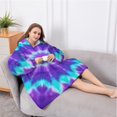 thumbnail image 5 of Oversized Wearable Blanket Hoodie,Purple Blue Tie Dye Spiral Pattern Sherpa Blanket Hoodie with Super Pockets,Super Warm Fuzzy Pullover for Women & Men, 5 of 6