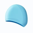 thumbnail image 2 of Adult Solid Color Silicone Swim Cap High Stretch Water Resistants No Pull Hair Swimming Cap For Men And Women For Pool Training And Leisure Water Activities, 2 of 6