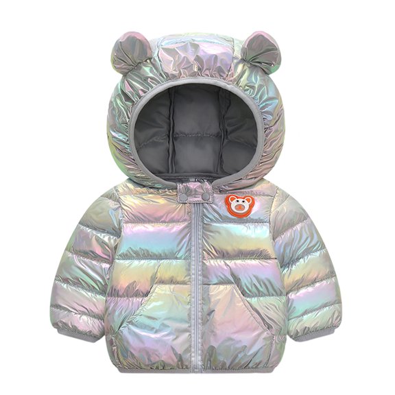 Chenyin Kids Baby Hooded down Cotton Jacket for Boys Girls Warm Winter Coat Zipper Puffer Jackets Toddler Glossy Wash-Free Cotton Outerwears for 9 Months-6 Years